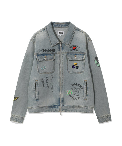 Denim patch tracker blue