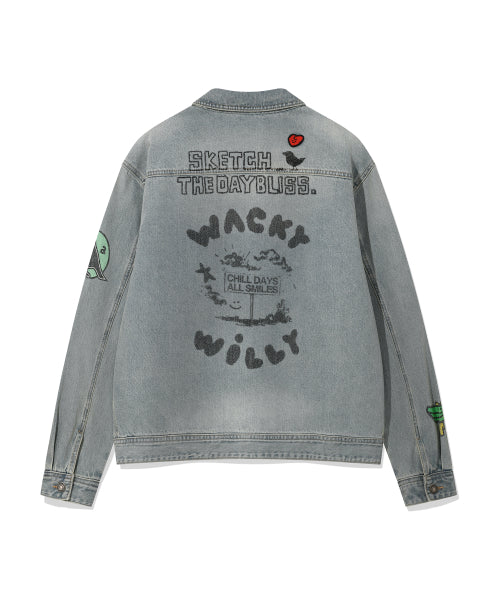 Denim patch tracker blue