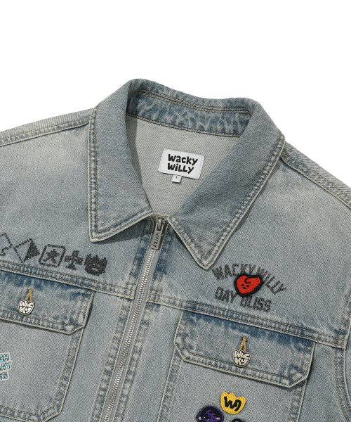 Denim patch tracker blue