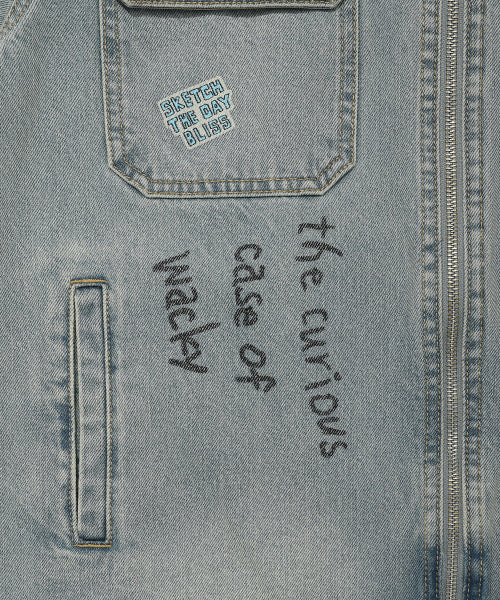 Denim patch tracker blue