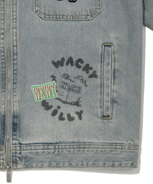 Denim patch tracker blue
