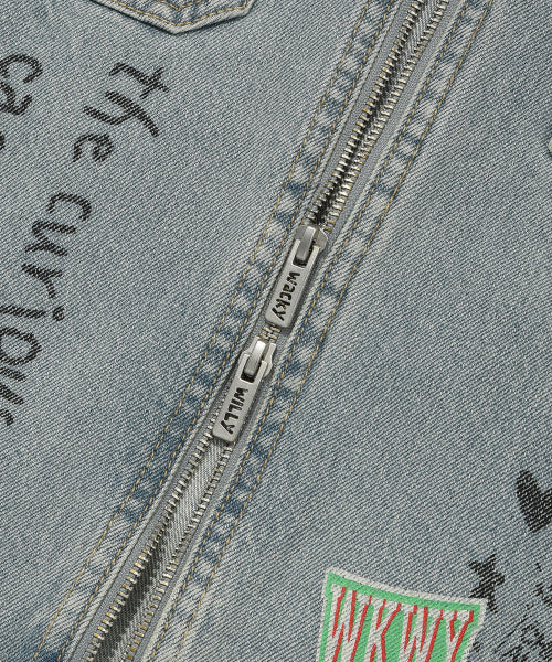 Denim patch tracker blue