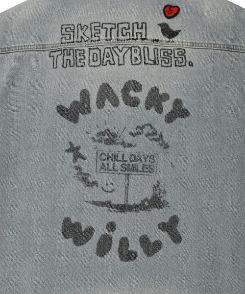 Denim patch tracker blue