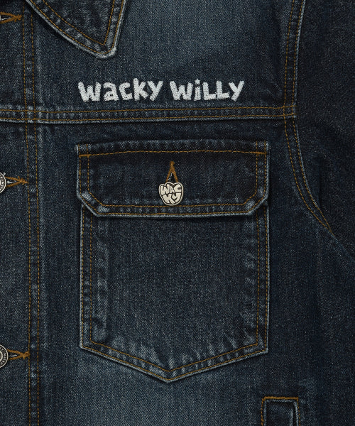 Graphic washed denim tracker blue