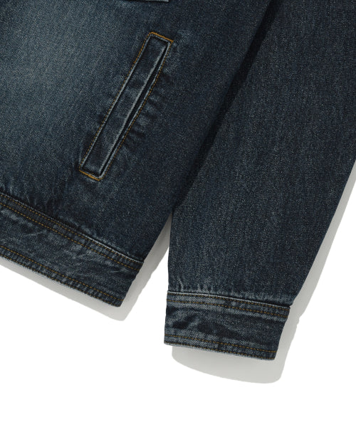 Graphic washed denim tracker blue