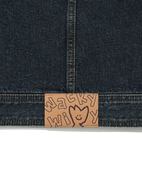 Graphic washed denim tracker blue