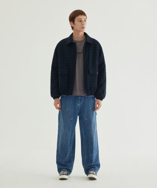 WOOL CHECK COLLAR BLOUSON