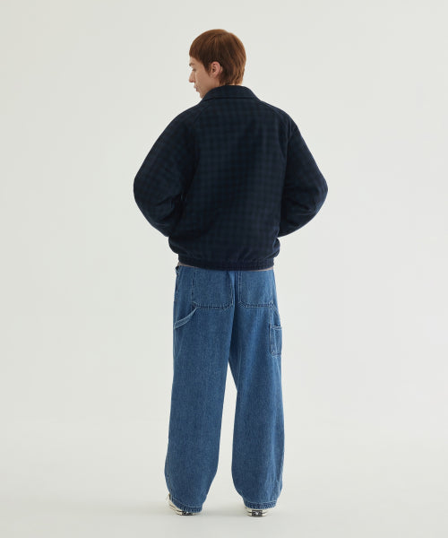 WOOL CHECK COLLAR BLOUSON