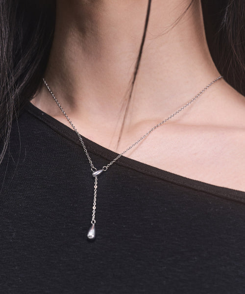 Tearls Drop Necklace [SILVER]