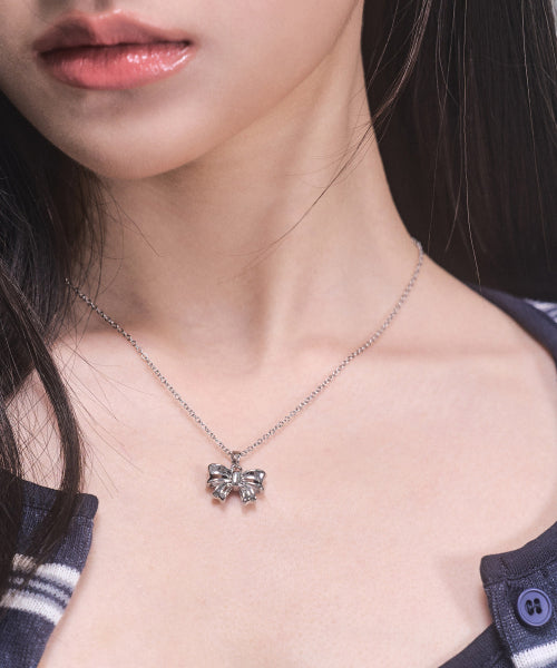 Ribbon Necklace [SILVER]