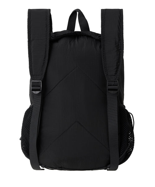 Nylon Shirring Ribbon Backpack [BLACK]