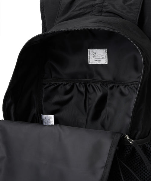 Nylon Shirring Ribbon Backpack [BLACK]