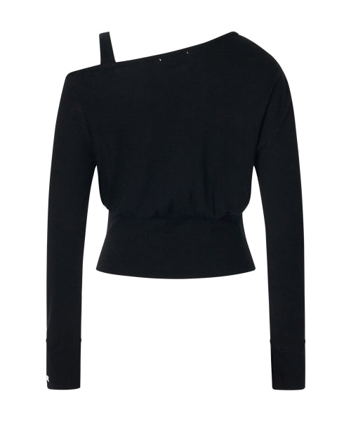 Harper Unbalanced Off-Shoulder Top [BLACK]