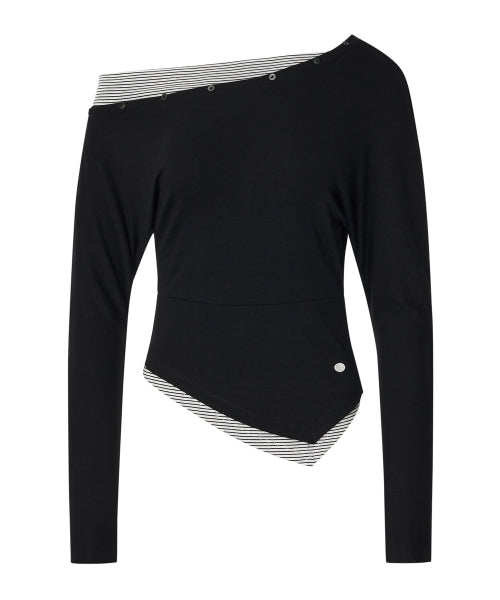 Fay Streep Off-Shoulder Top [BLACK]