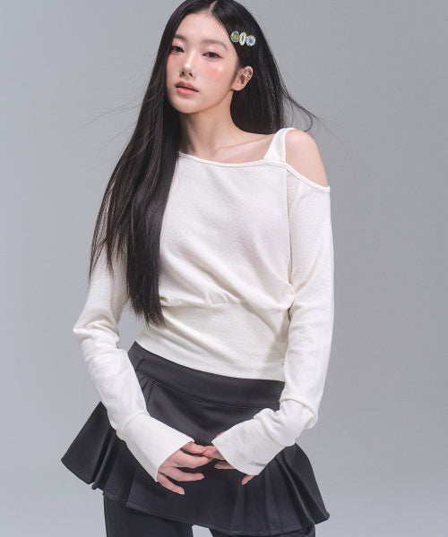 Harper Unbalanced Off-Shoulder Top [IVORY]