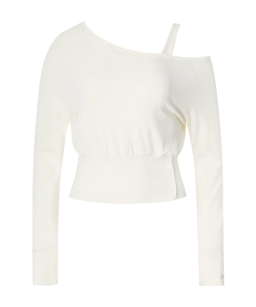 Harper Unbalanced Off-Shoulder Top [IVORY]