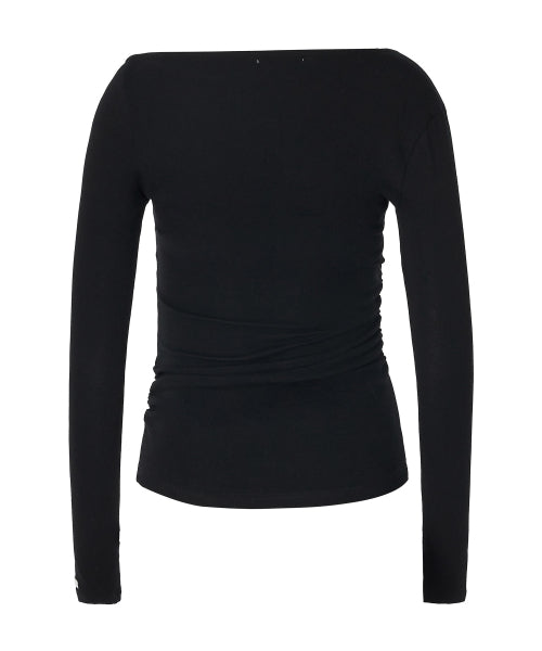 Chloe Unbalanced Sleeve Top [BLACK]