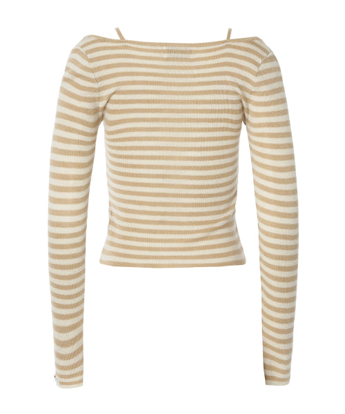 Coy Stripe Knit Top [CARAMEL]