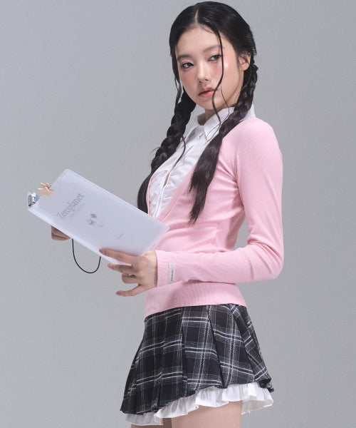 Katie Layered Long Sleeve Top [PINK]