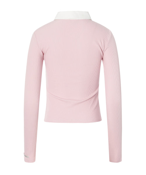 Katie Layered Long Sleeve Top [PINK]