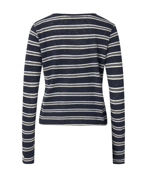 Kelly Stripe Cardigan Set [NAVY]