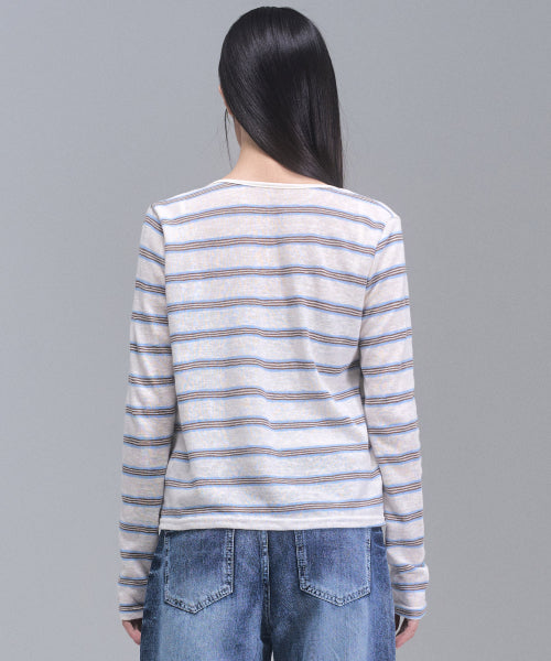 Kelly Stripe Cardigan Set [IVORY]