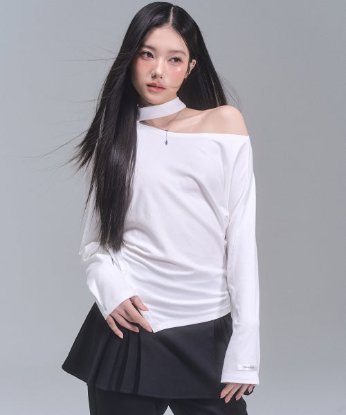 Irene Unbalanced Button Top [WHITE]