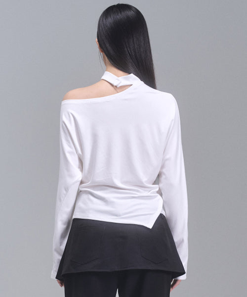 Irene Unbalanced Button Top [WHITE]