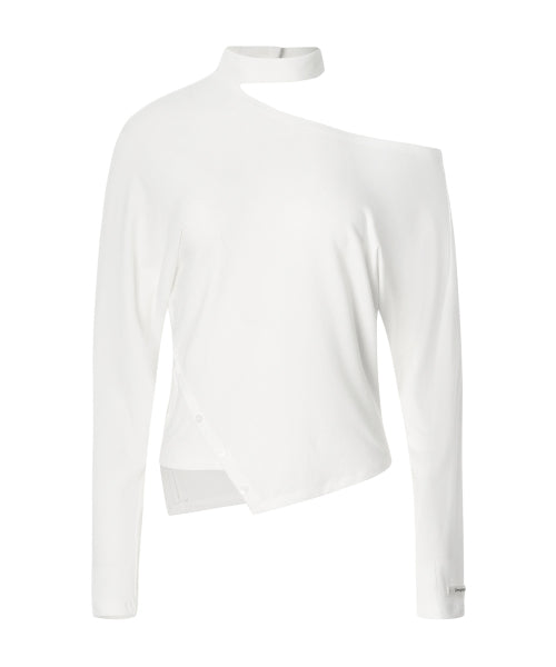 Irene Unbalanced Button Top [WHITE]