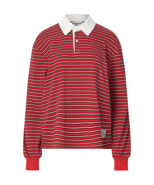 Sydney Stripe Collar Sweatshirt [RED]