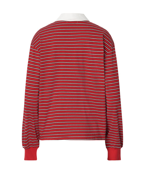 Sydney Stripe Collar Sweatshirt [RED]