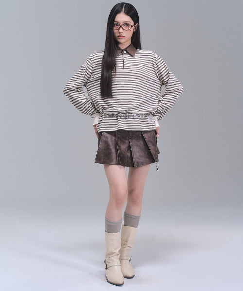 Sydney Stripe Collar Sweatshirt [IVORY]