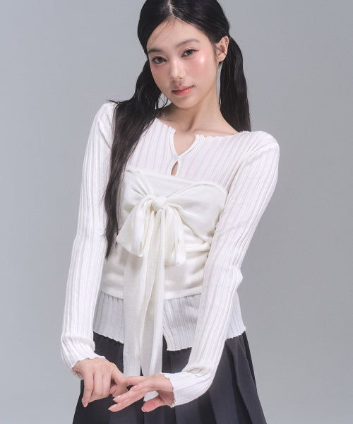 Celina Burton Bustier Knitwear Set [IVORY]
