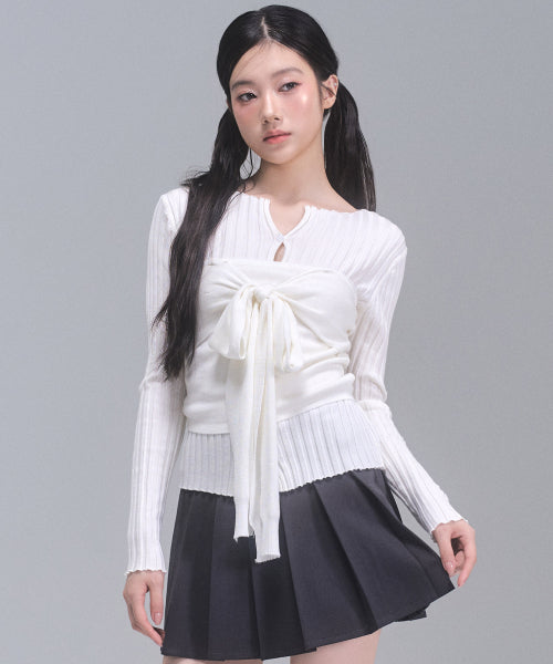 Celina Burton Bustier Knitwear Set [IVORY]