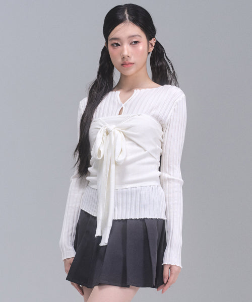 Celina Burton Bustier Knitwear Set [IVORY]
