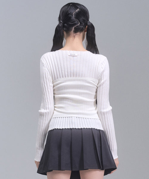 Celina Burton Bustier Knitwear Set [IVORY]