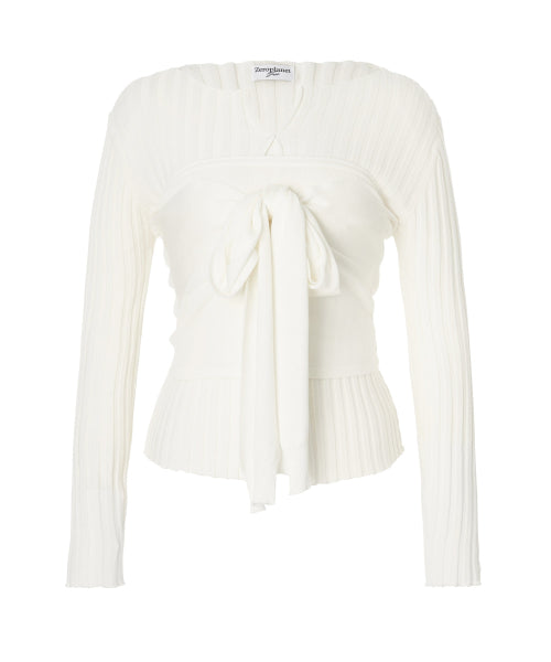 Celina Burton Bustier Knitwear Set [IVORY]