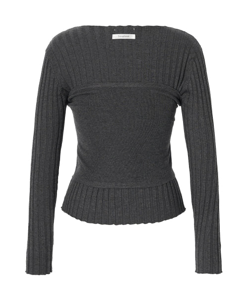 Celina Burton Bustier Knitwear Set [CHARCOAL]
