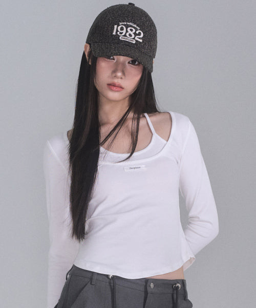Lisa Ribbon Layered Long Sleeve Top [WHITE]