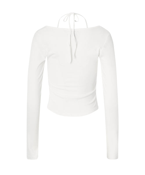 Lisa Ribbon Layered Long Sleeve Top [WHITE]