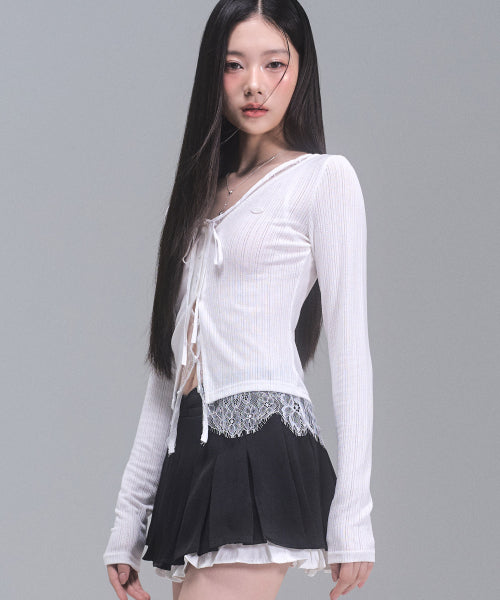 Laura Lace Layered Cardigan [WHITE]