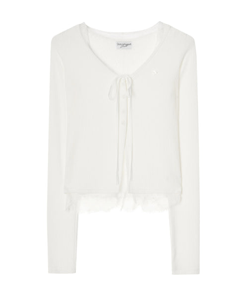Laura Lace Layered Cardigan [WHITE]