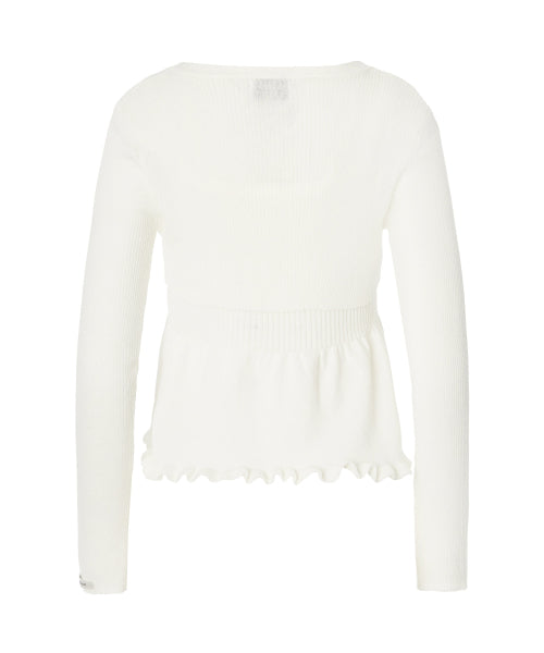Daisy frill knit cardigan set [IVORY]