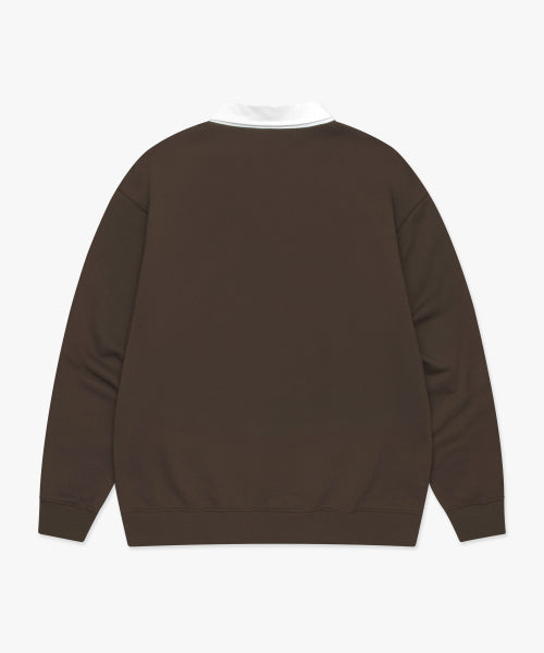 OVAL COLLAR SWEATSHIRT brown