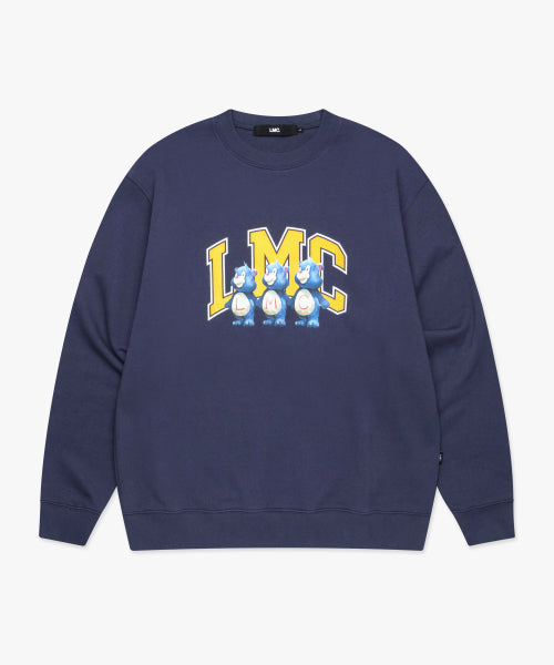 THREE BEARS ARCH LOGO SWEATSHIRT vintage blue
