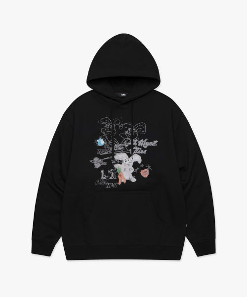 DOODLE DRAWING HOODIE black