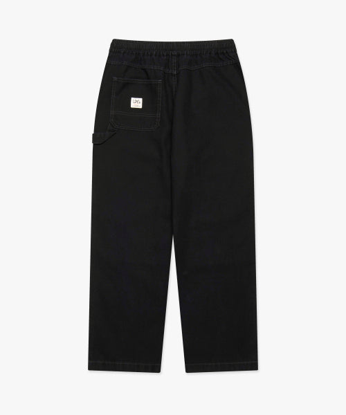 CONTRAST STITCH WORK PANTS black