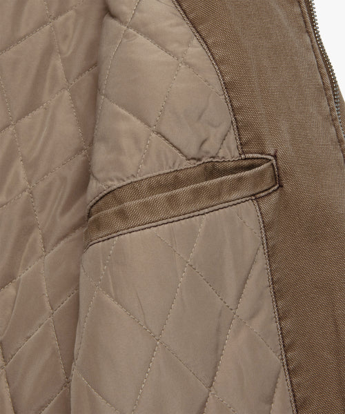 CONTRAST STITCH WORK JAKCET beige