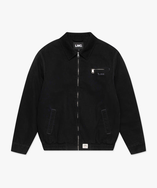 CONTRAST STITCH WORK JAKCET black