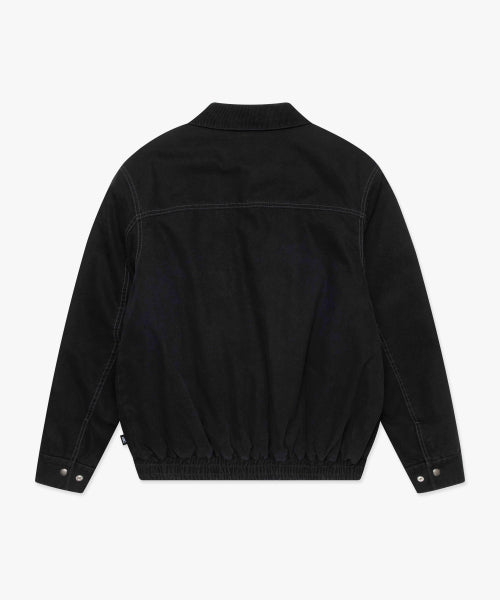 CONTRAST STITCH WORK JAKCET black